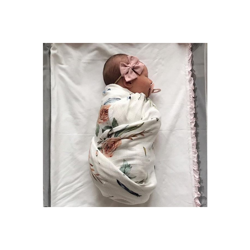 Qbana Mama - Bambus Muslin Vintage Flowers 120 x 120cm