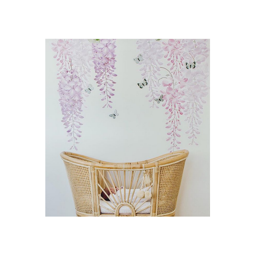 Little Rae Prints - Wandsticker Wisteria rosa 1/2 Set