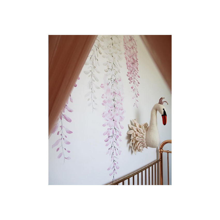 Little Rae Prints - Wandsticker Wisteria rosa 1/2 Set