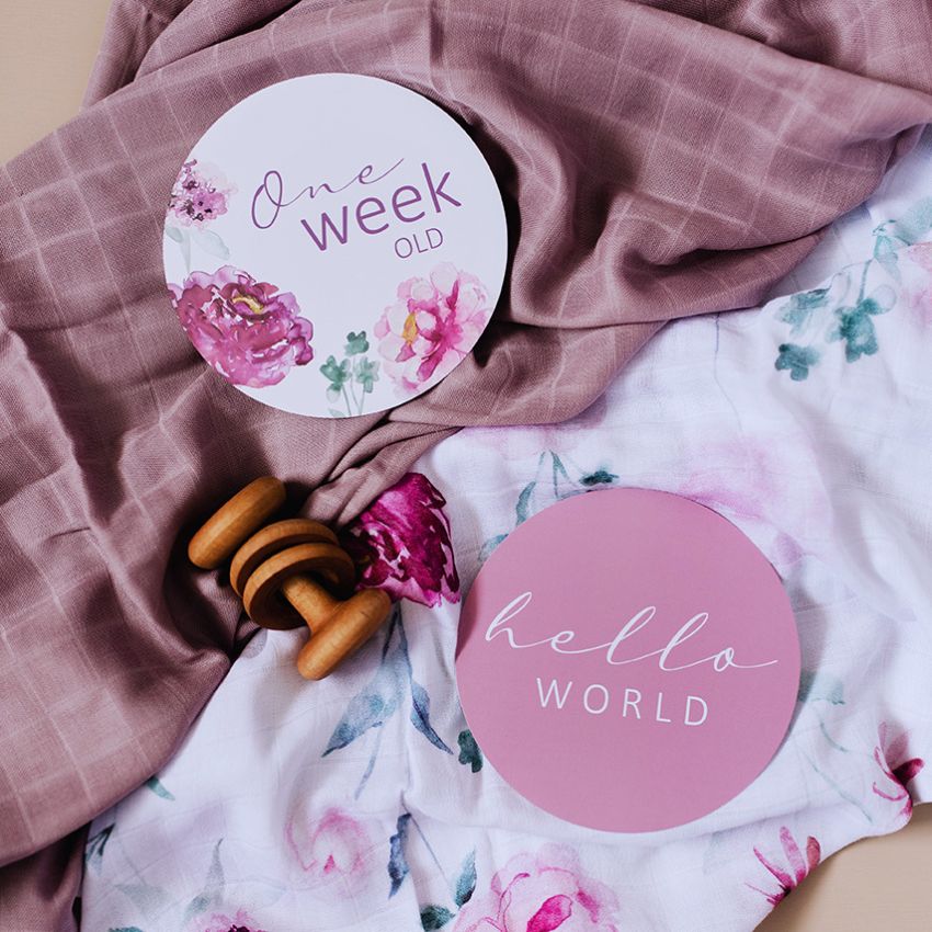 Snuggle Hunny - Meilenstein Karten Wanderlust & Dusk Pink