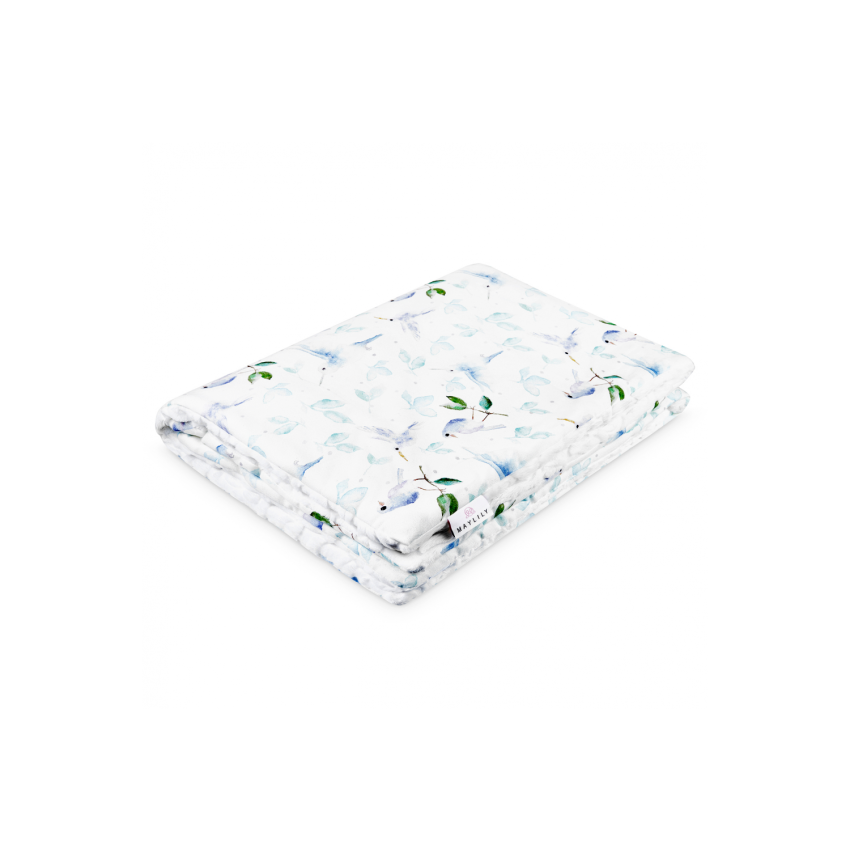 Maylily - Decke Luxe Heavenly Birds Weiss gefüttert