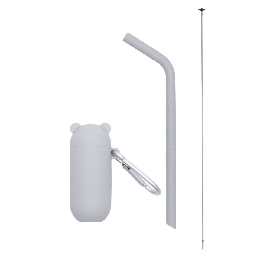 we might be tiny - Keepie Trinkhalm & Etui Set Grey