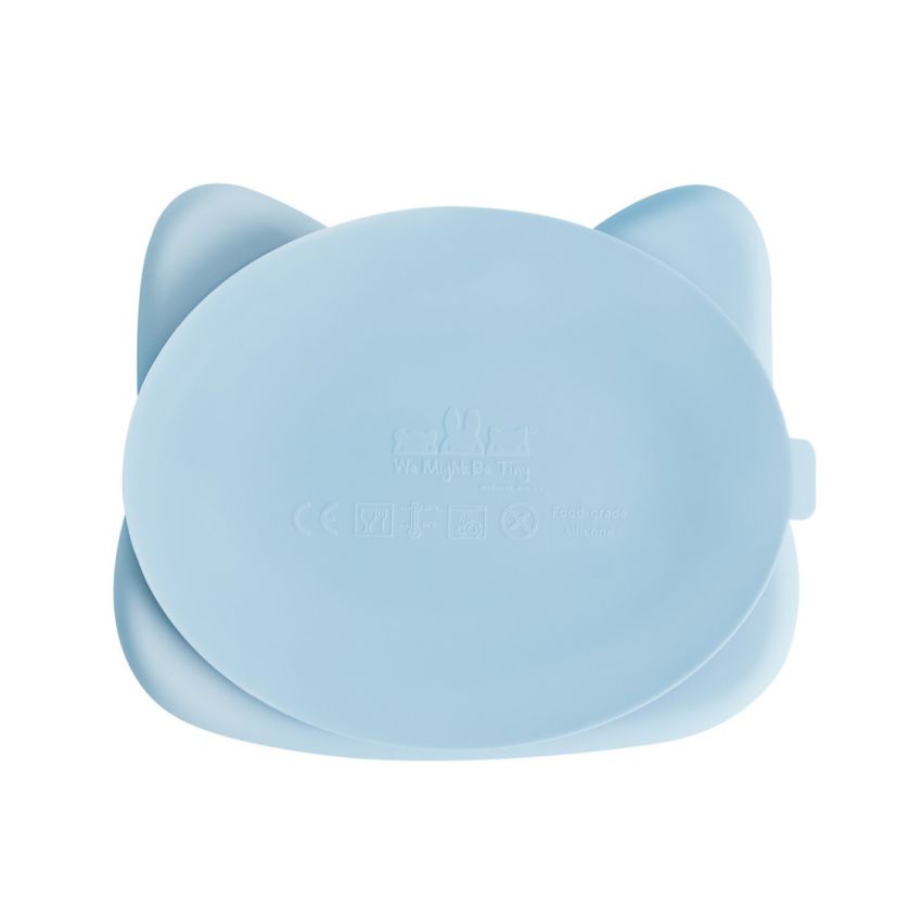 we might be tiny - Stickie Saugnapf Teller Silikon Cat Powder Blue