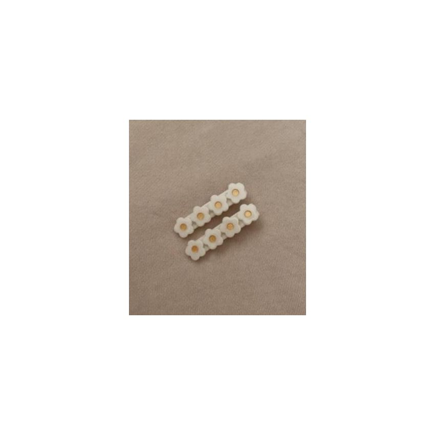 Mae & Rae - Haarklammer Set Weisse Blümchen