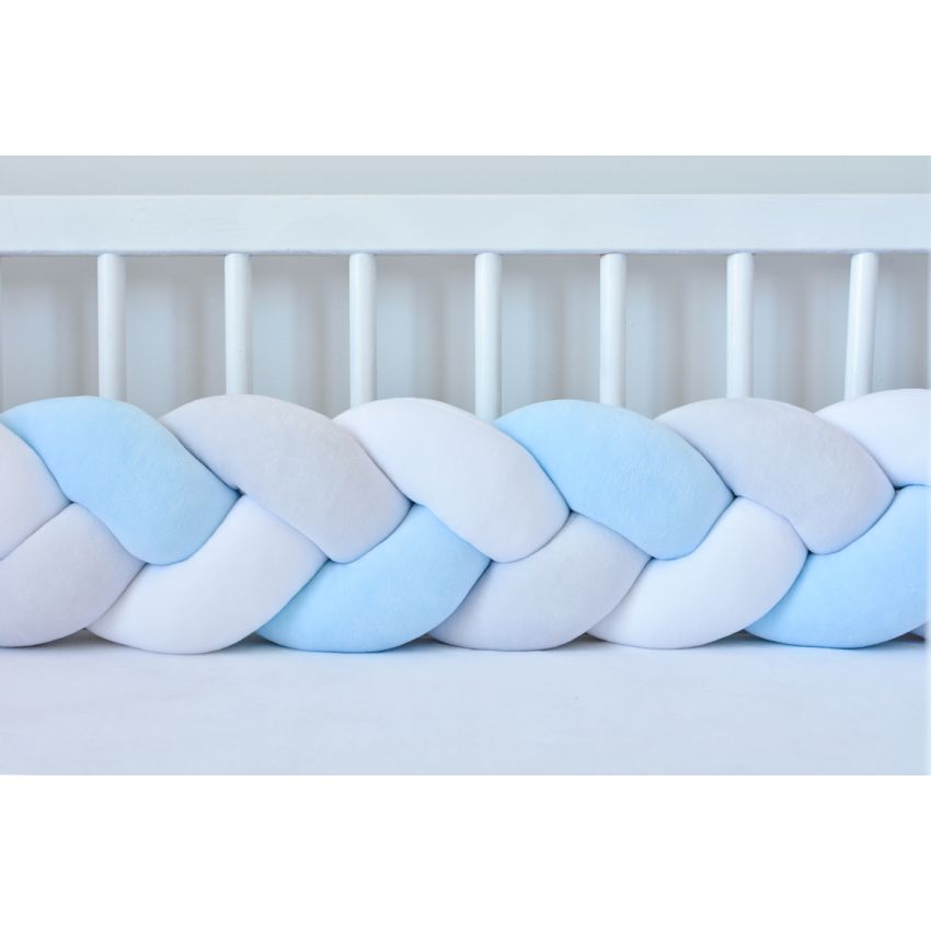 Sparrow - Bettschlange weiss - hellgrau - babyblau