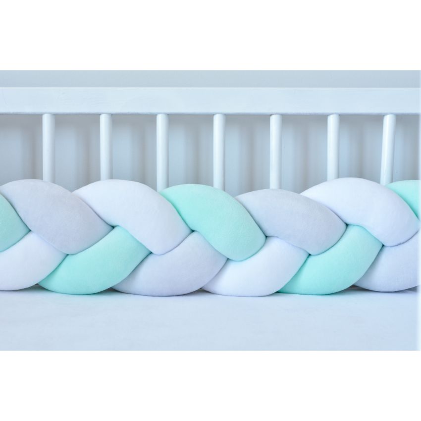 Sparrow - Bettschlange weiss - hellgrau - mint