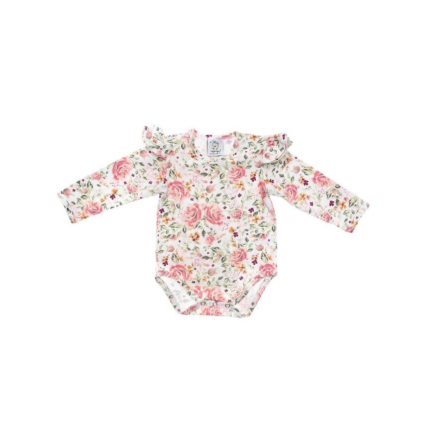 Hey Popinjay! - Body mit Rüschchen White Roses