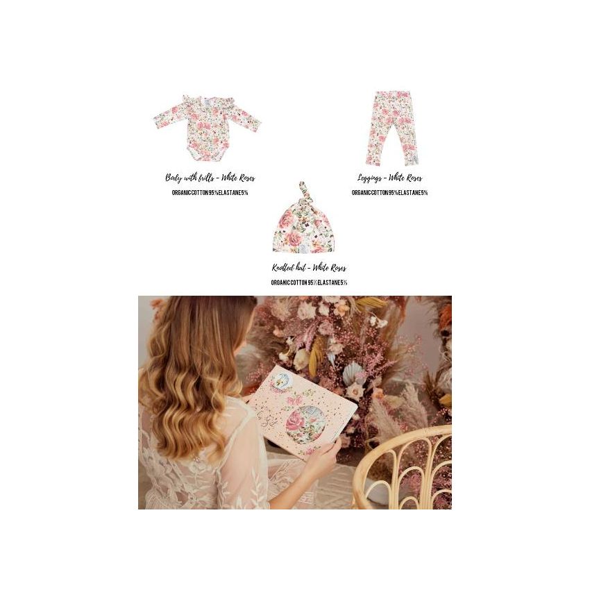 Hey Popinjay! - Geschenkbox 3-teilig White Roses 56/62