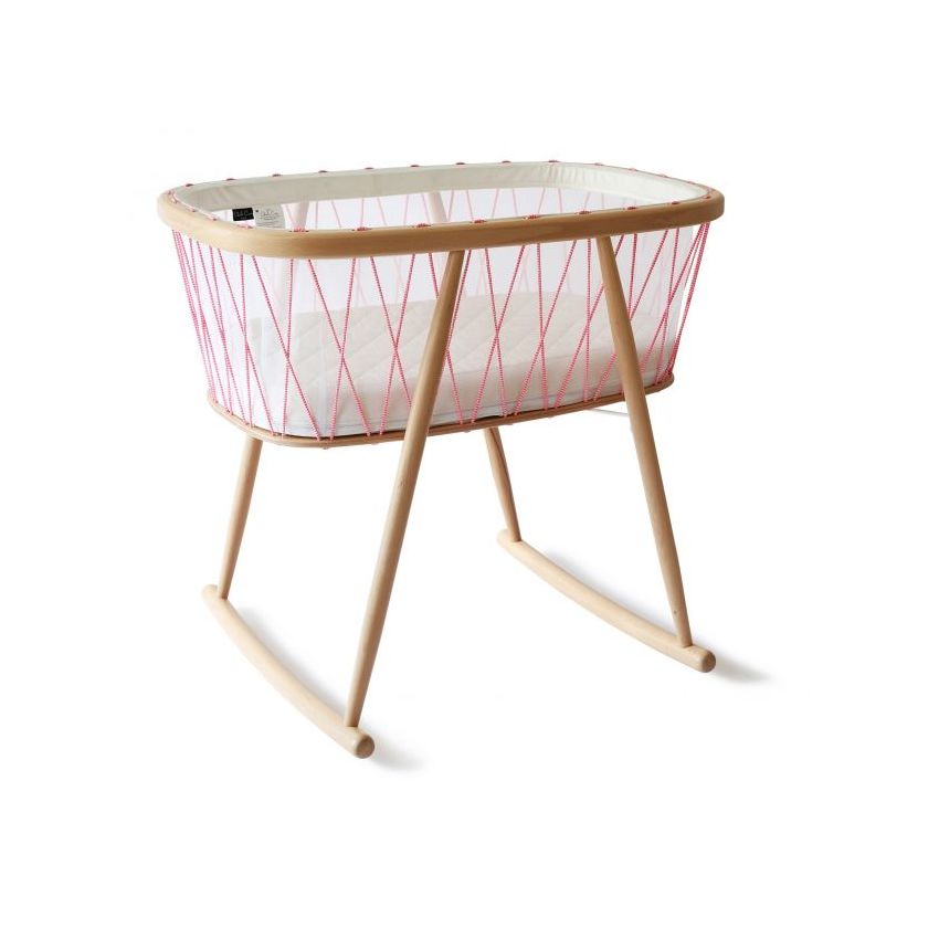 Charlie Crane - Babywiege Kumi mit Pink Bänder