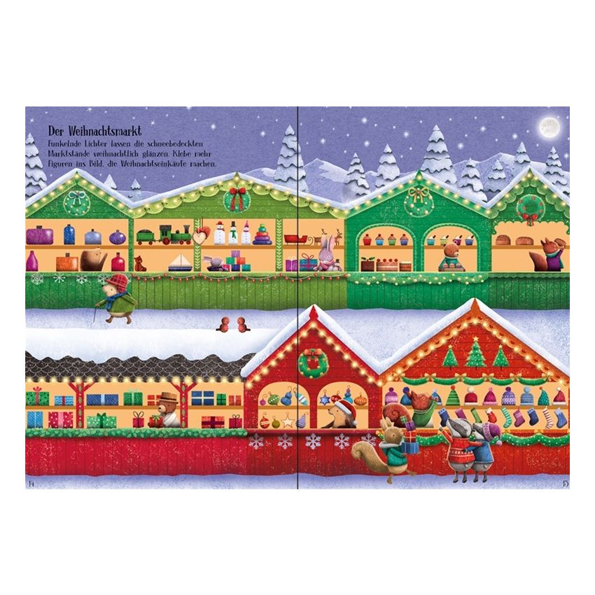 Usborne Verlag - Meine glitzernde Stickerwelt: Weihnachtszeit