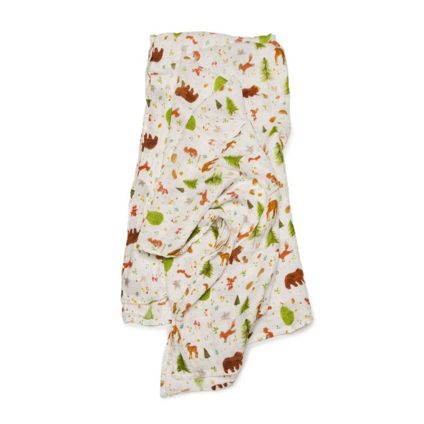 LouLou Lollipop - Muslin Swaddle Forest Friends