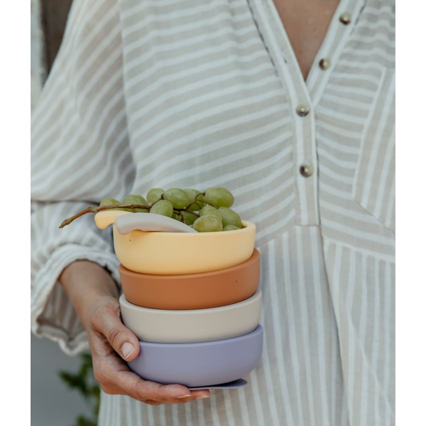 Lille Vilde - Saugnapf Teller- und Löffelset Blossom Cream