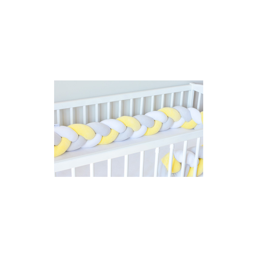 Sparrow - Bettschlange hellgrau - weiss - gelb