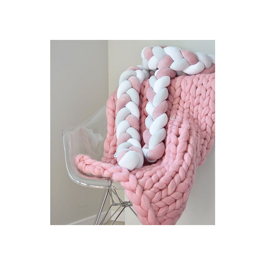 Sparrow - Bettschlange Altrosa - weiss - hellgrau