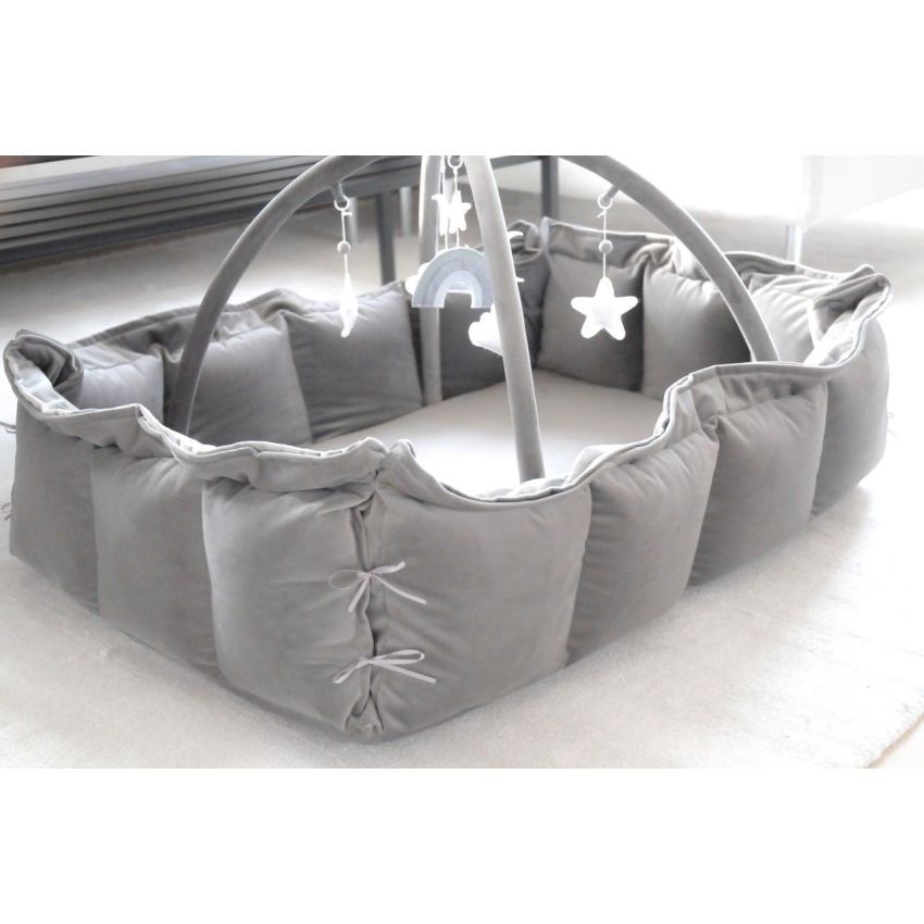 Lilac Sunday - Babyinsel rechteckig 2 in 1 Elvin Grau, Spielzeug grau