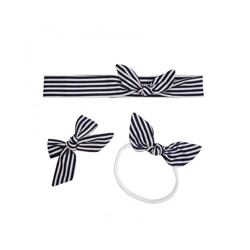 Ul & Ka - Haarclip, Haarband, Haarband mini Set Navy Stripes