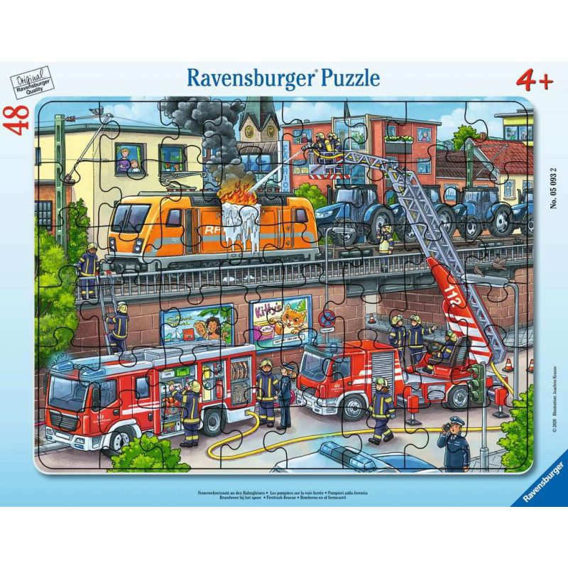 Ravensburger - Kinderpuzzle Feuerwehreinsatz an den Bahngleisen