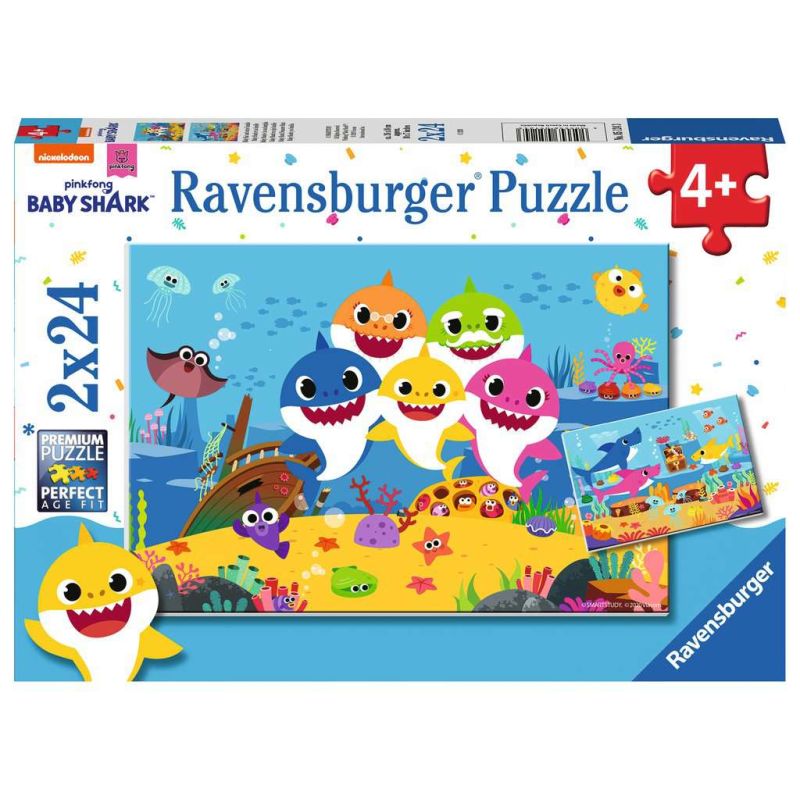 Ravensburger - Kinderpuzzle Baby Shark, Baby Hai und seine Familie