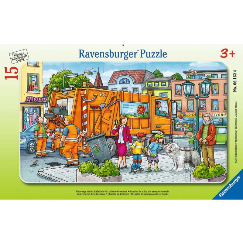 Ravensburger - Kinderpuzzle Unterwegs mit der Müllabfuhr