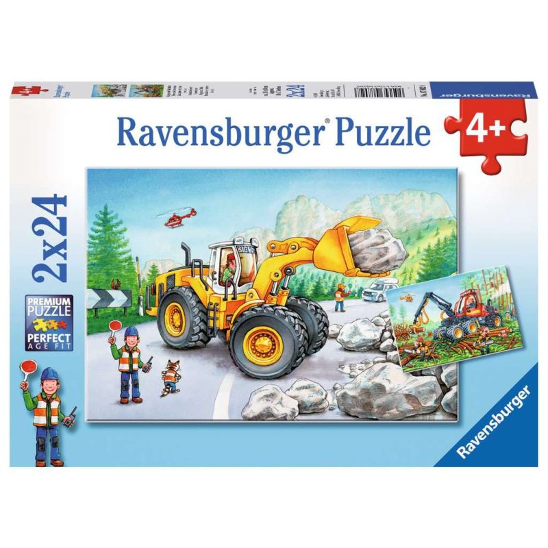 Ravensburger - Kinderpuzzle "Bagger und Waldtraktor"