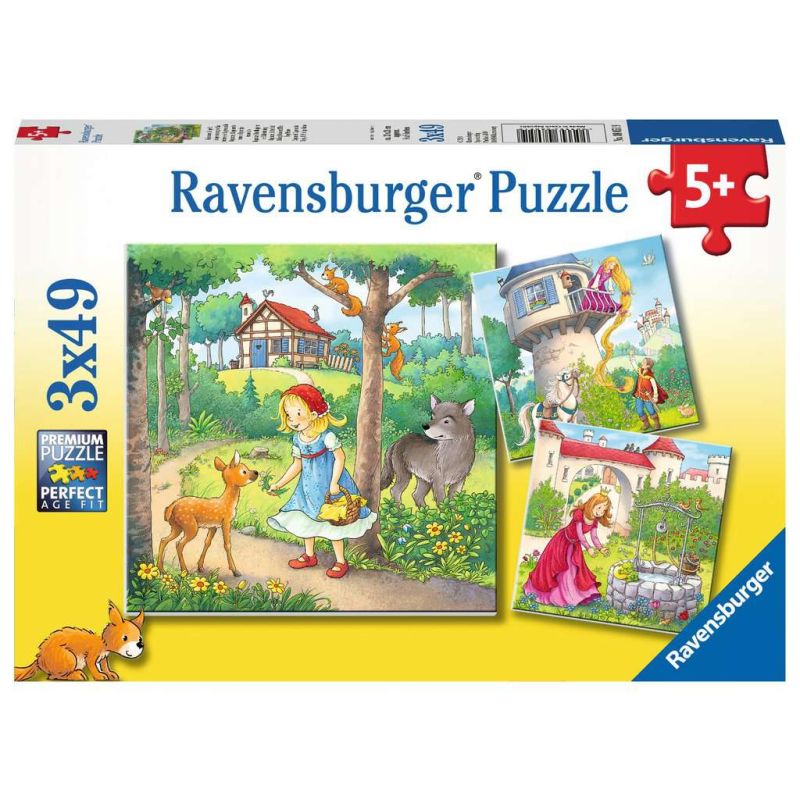 Ravensburger - Kinderpuzzle Rapunzel, Rotkäppchen & der Froschkönig