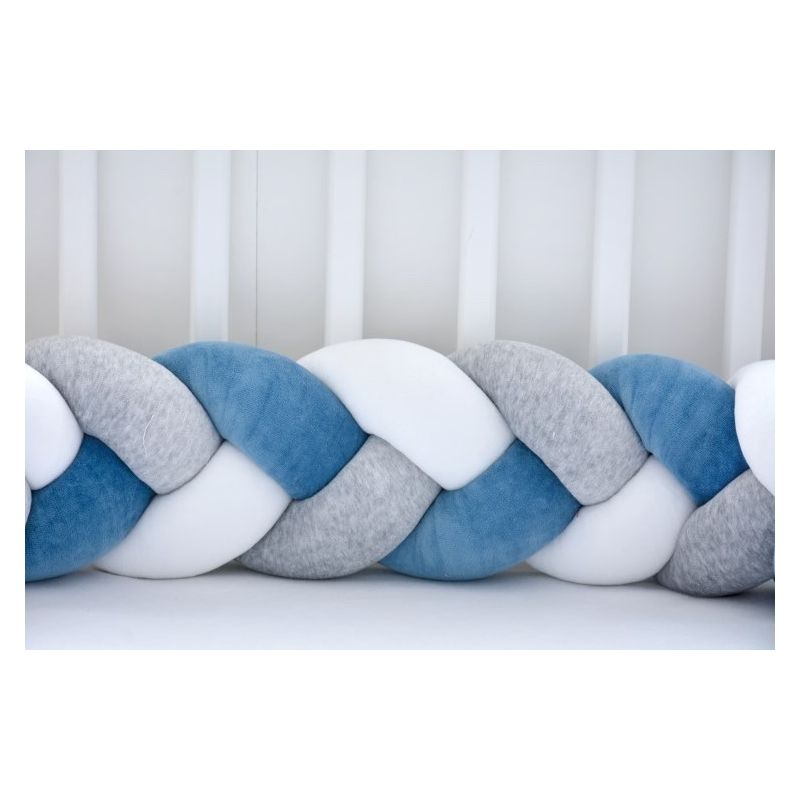 Sparrow - Bettschlange Petrol - melange - weiss