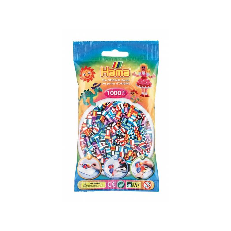 Hama - Midi Bügelperlen gestreift Perlen 1000 Stk