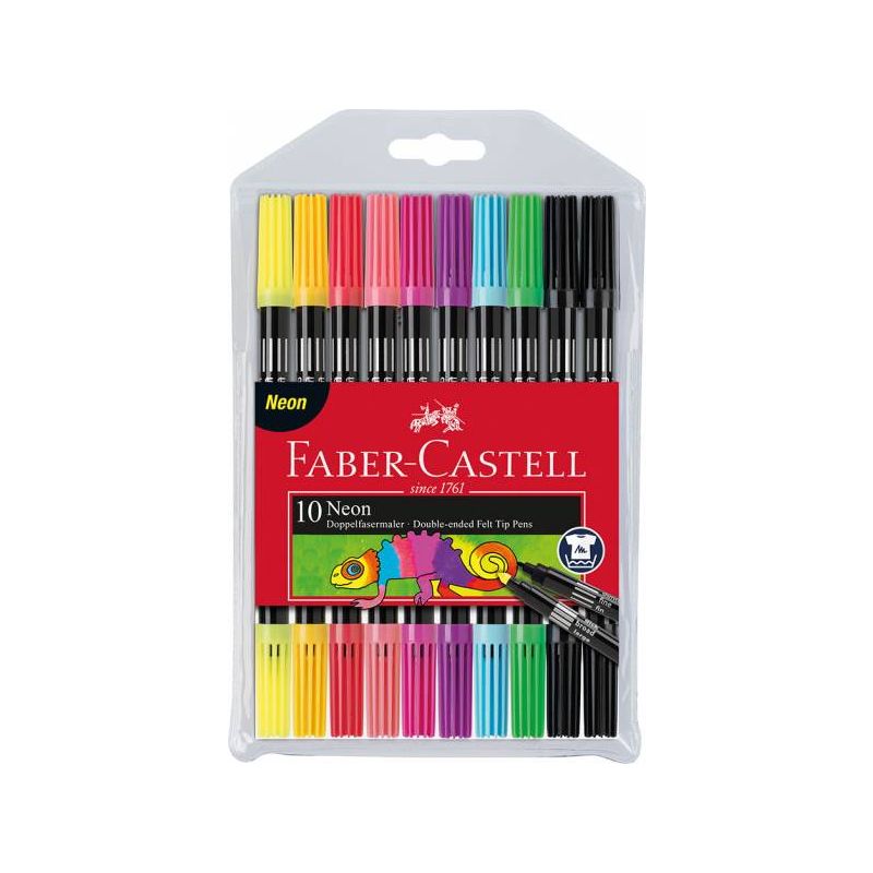 Faber-Castell - Doppelfasermaler 10er Set neon