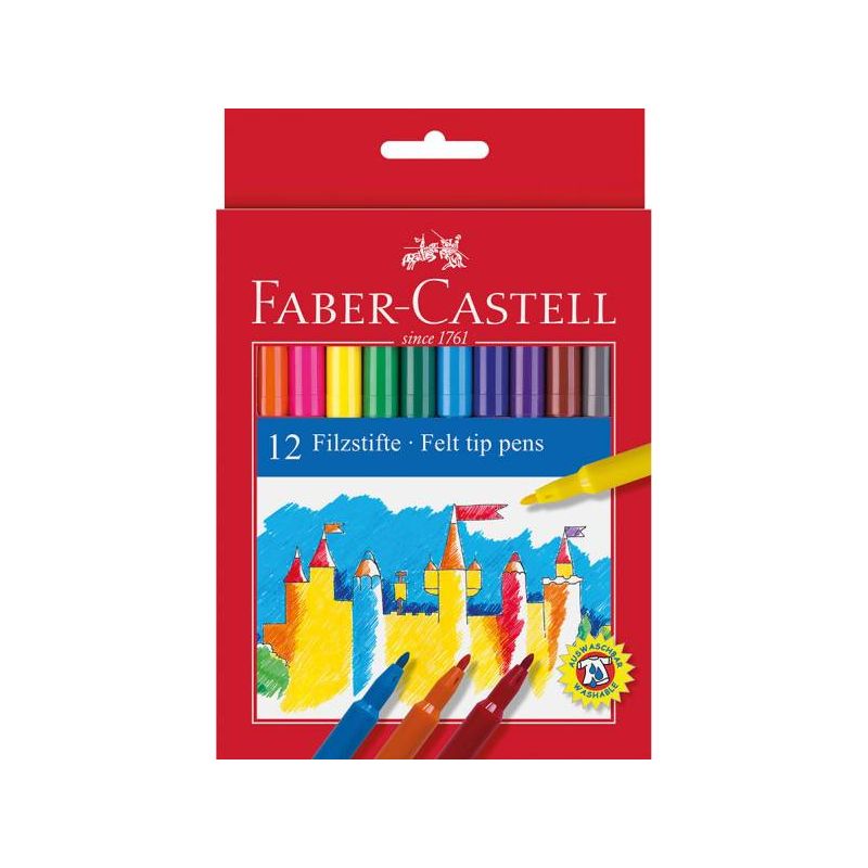 Faber-Castell - Fasermaler, 12er Kartonetui