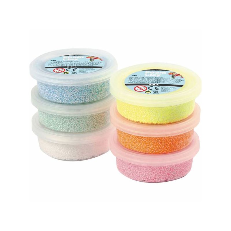 Foam Clay - Modelliermasse Glitter, 6 x 14 g Dose