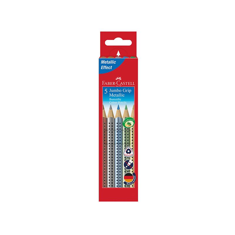 Faber-Castell - Farbstifte Jumbo GRIP Metallic 5er-Etui