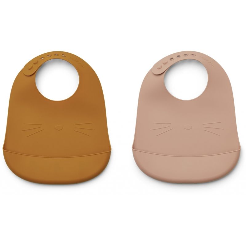 LIEWOOD - Tilda Silikonlätzchen Set Cat Mustard Rose Mix