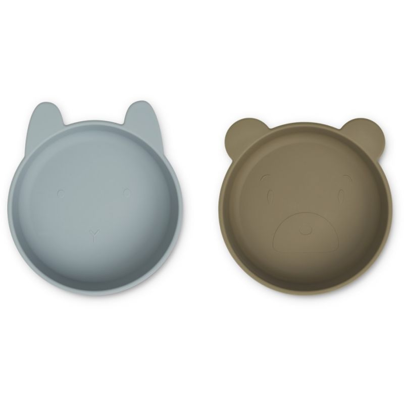 LIEWOOD - Silikon Schalen Set Vanessa Blue Fog / Khaki