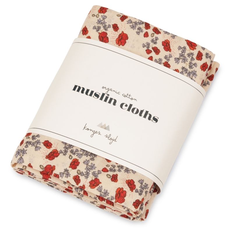 Konges Sløjd - 3er Set Muslin Swaddle Mohnblume