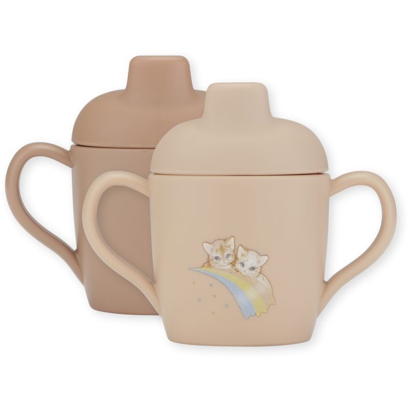 Konges Sløjd - Schnabelbecher Set Regenbogen Kätzchen