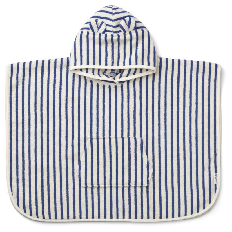 LIEWOOD - Izzy Frottee Poncho Surf Blue - Creme