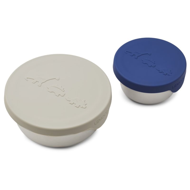 LIEWOOD - Fiby Snackbox Set Dino Mist - Surf Blue