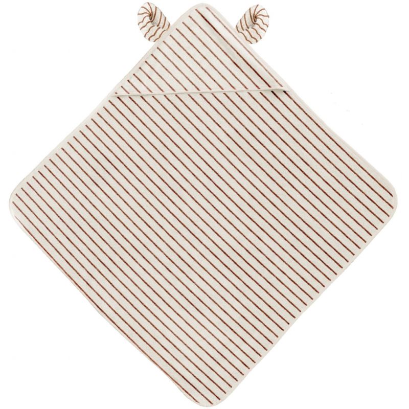 Konges Sløjd - Terry Kapuzenbadetuch Striped Biscuit