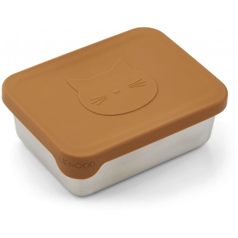 LIEWOOD - Ako Lunchbox Cat Mustard