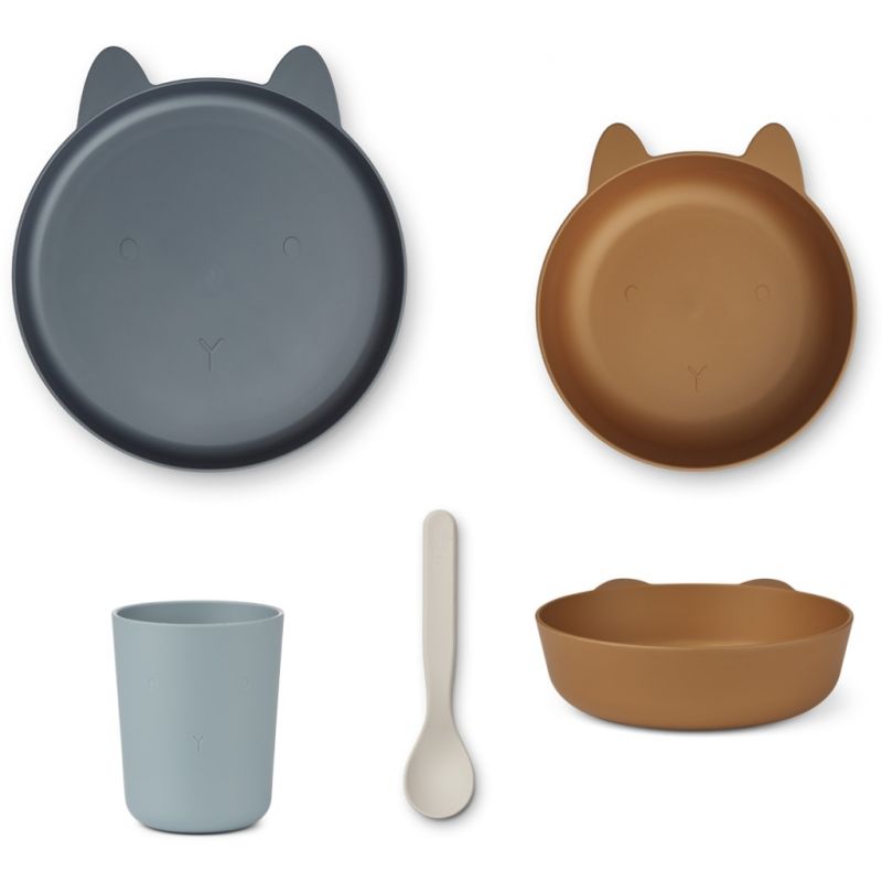 LIEWOOD - Paul Geschirrset Rabbit Whale Blue Mix