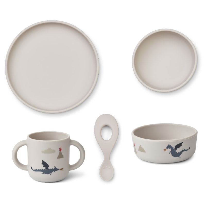 LIEWOOD - Vivi Geschirrset 4-teilig Drachen