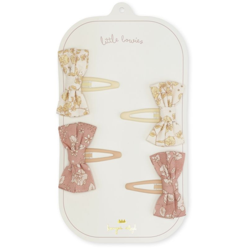 Konges Sløjd - Haarclips Mäschchen Bow Blümchen Rosa - Gelb