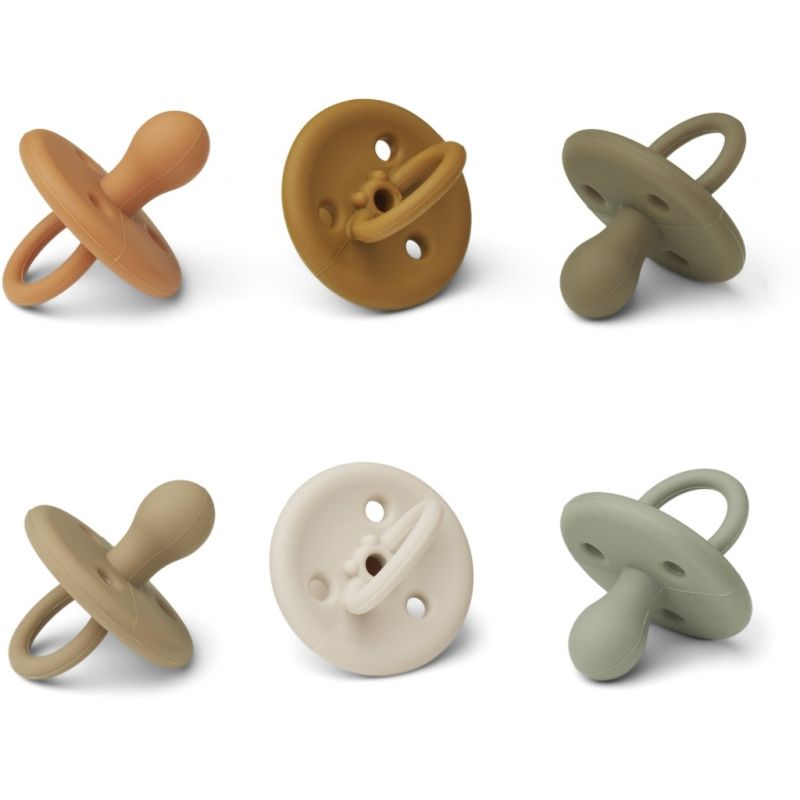 LIEWOOD - 6er Set Silikon Schnuller Set Paula Caramel Mix