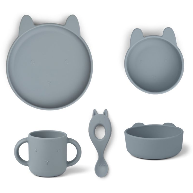 LIEWOOD - Vivi Geschirrset 4-teilig Rabbit Sea Blue