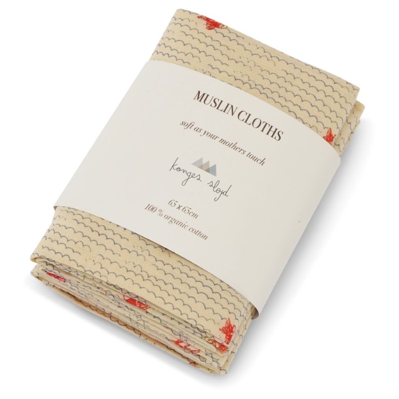 Konges Sløjd - 3er Set Muslin Swaddle Goldfisch