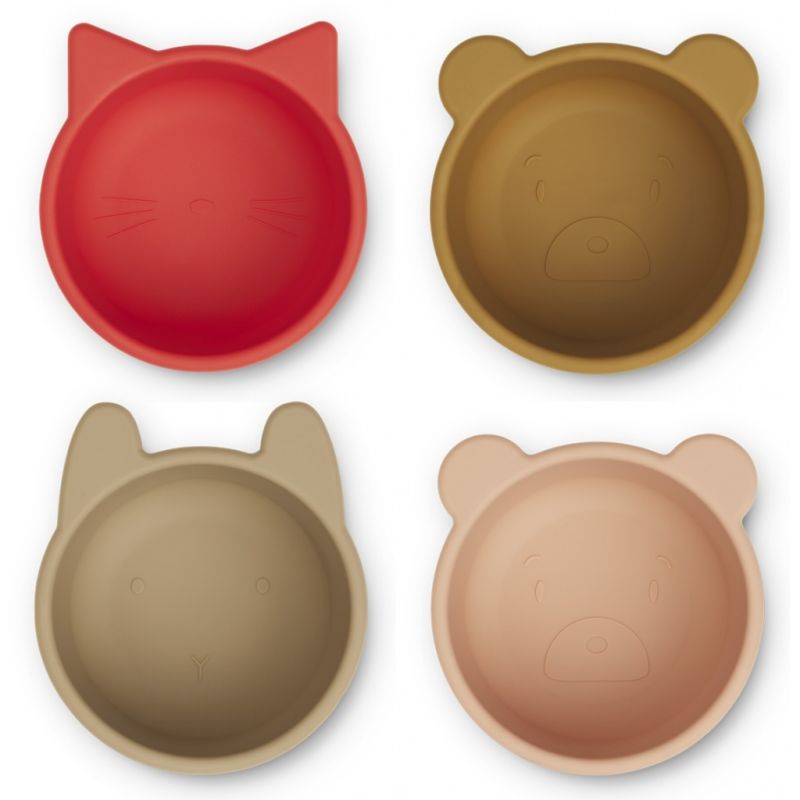LIEWOOD - Malene Silikon Schalen Set Apple Red Multi Mix