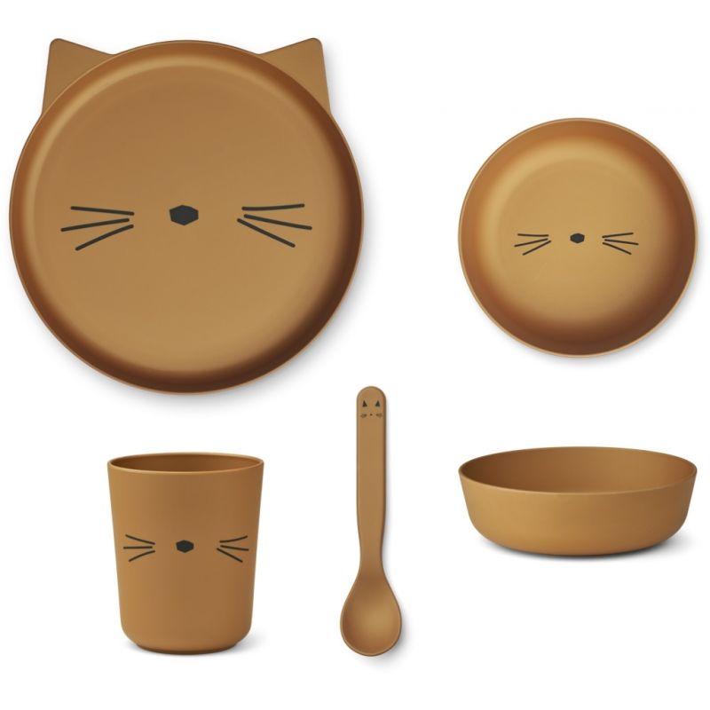 LIEWOOD - Brody Geschirrset 4tlg Cat Golden Caramel