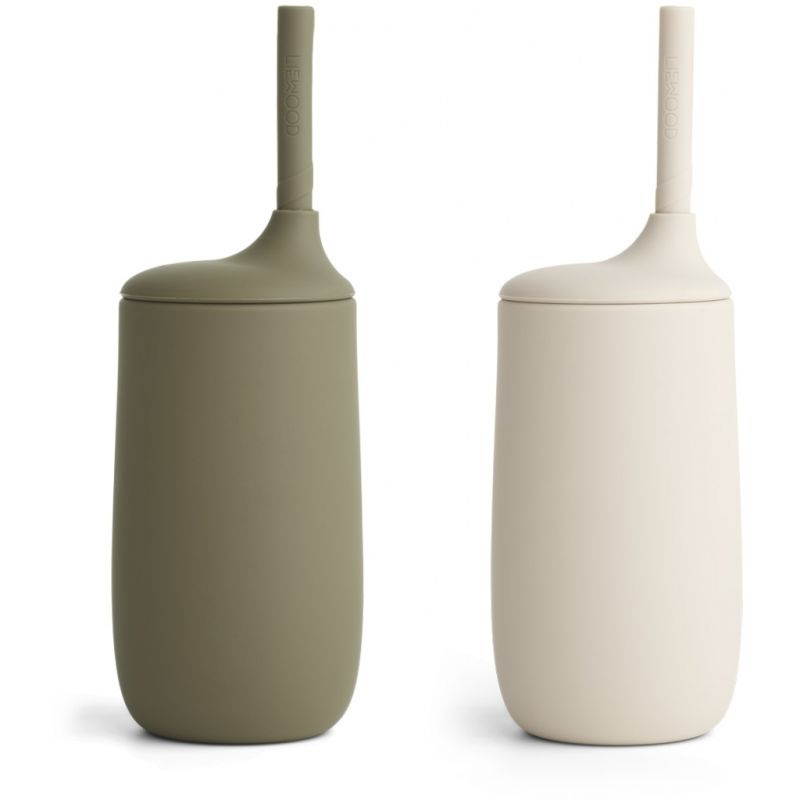 LIEWOOD - Dylan Strohhalm Becher Set Khaki / Sandy