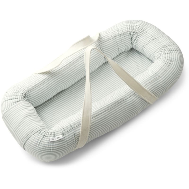 LIEWOOD - Gro Babynest Stripe Sea Blue / White