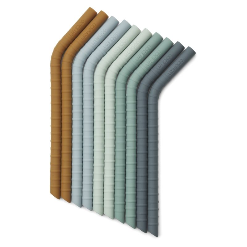 LIEWOOD - Jonas Silikon Trinkhalme Set Dusty Mint Multi